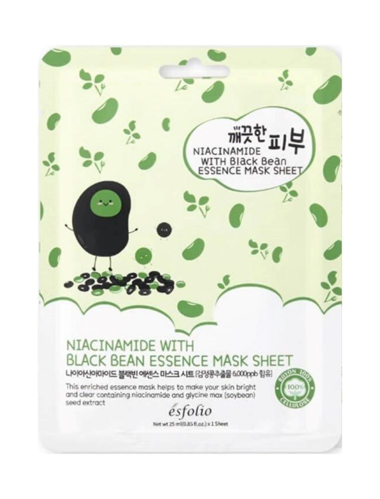 Тканевая маска с ниацинамидом и эссенцией черной фасоли pure skin niacinamide black bean essence mask sheet Esfolio, количество 1 шт.
Тканевая маска с ниацинамидом и эссенцией черной фасоли pure skin niacinamide black bean essence mask sheet Esfolio, количество 1 шт.