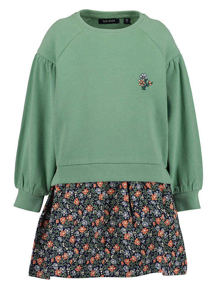 Платье-свитшот зеленого/разноцветного цвета Blue Seven
Платье-свитшот зеленого/разноцветного цвета Blue Seven