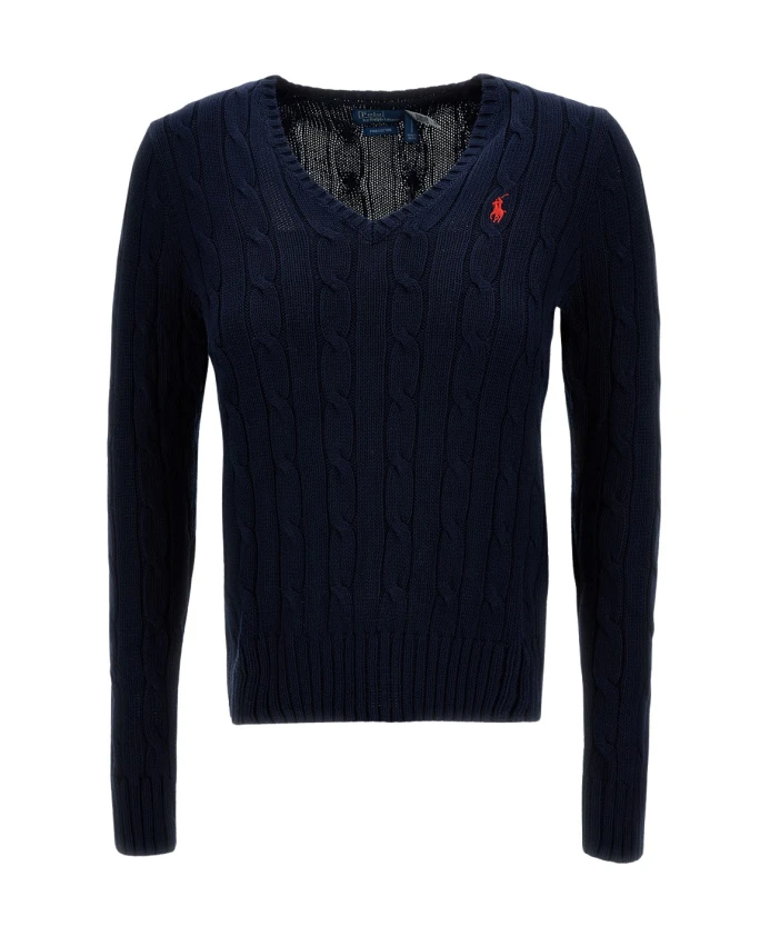 Свитер крупной вязки с V-образным вырезом Polo Ralph Lauren, синий
Свитер крупной вязки с V-образным вырезом Polo Ralph Lauren, синий