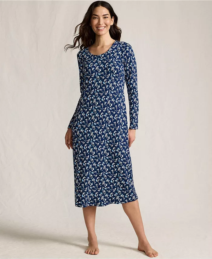 Женская хлопковая ночная рубашка с длинными рукавами до середины икры Lands' End
Женская хлопковая ночная рубашка с длинными рукавами до середины икры Lands' End