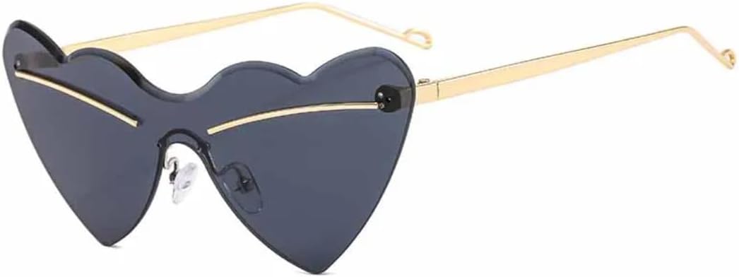 Модные женские солнцезащитные очки в форме сердца без оправы, роскошные мужские солнцезащитные очки с металлическими дужками для вечеринок и улицы, с застежкой UV400 TVTBBVV, Gold Gray
Модные женские солнцезащитные очки в форме сердца без оправы, роскошные мужские солнцезащитные очки с металлическими дужками для вечеринок и улицы, с застежкой UV400 TVTBBVV, Gold Gray