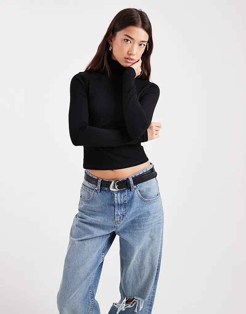 Трикотажный топ с длинными рукавами и водолазкой ASOS DESIGN черного цвета
Трикотажный топ с длинными рукавами и водолазкой ASOS DESIGN черного цвета