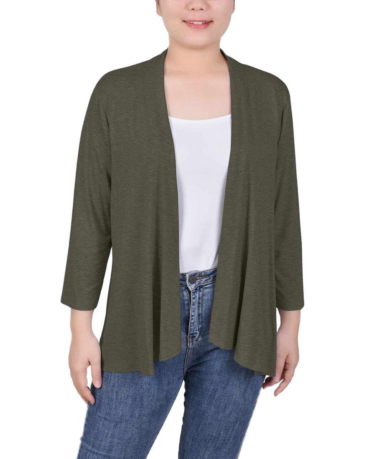 Женский однотонный кардиган с рукавом 3/4 NY Collection
Женский однотонный кардиган с рукавом 3/4 NY Collection