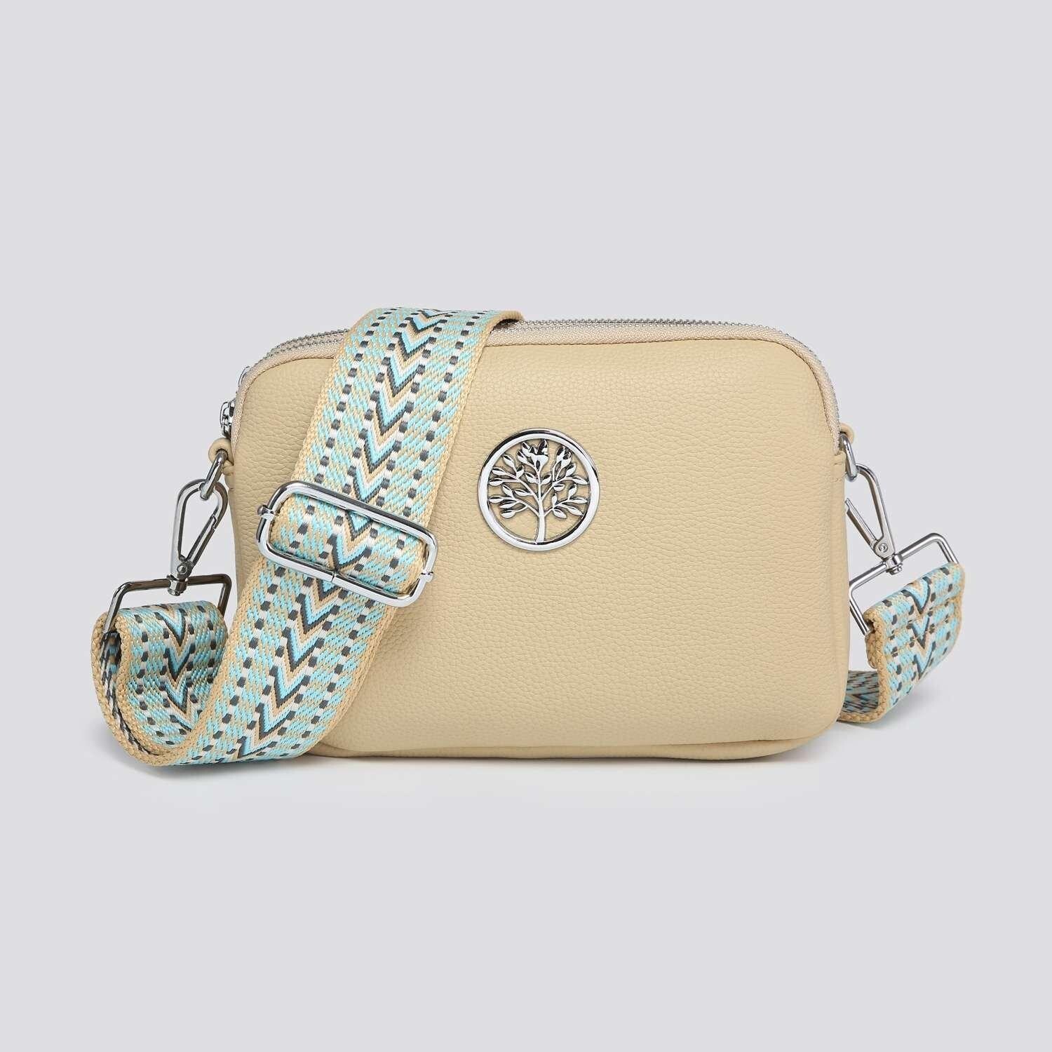 Маленькая сумка через плечо с двойными отделениями и серебряным значком с холщовым ремешком Kitise, бежевый
Маленькая сумка через плечо с двойными отделениями и серебряным значком с холщовым ремешком Kitise, бежевый