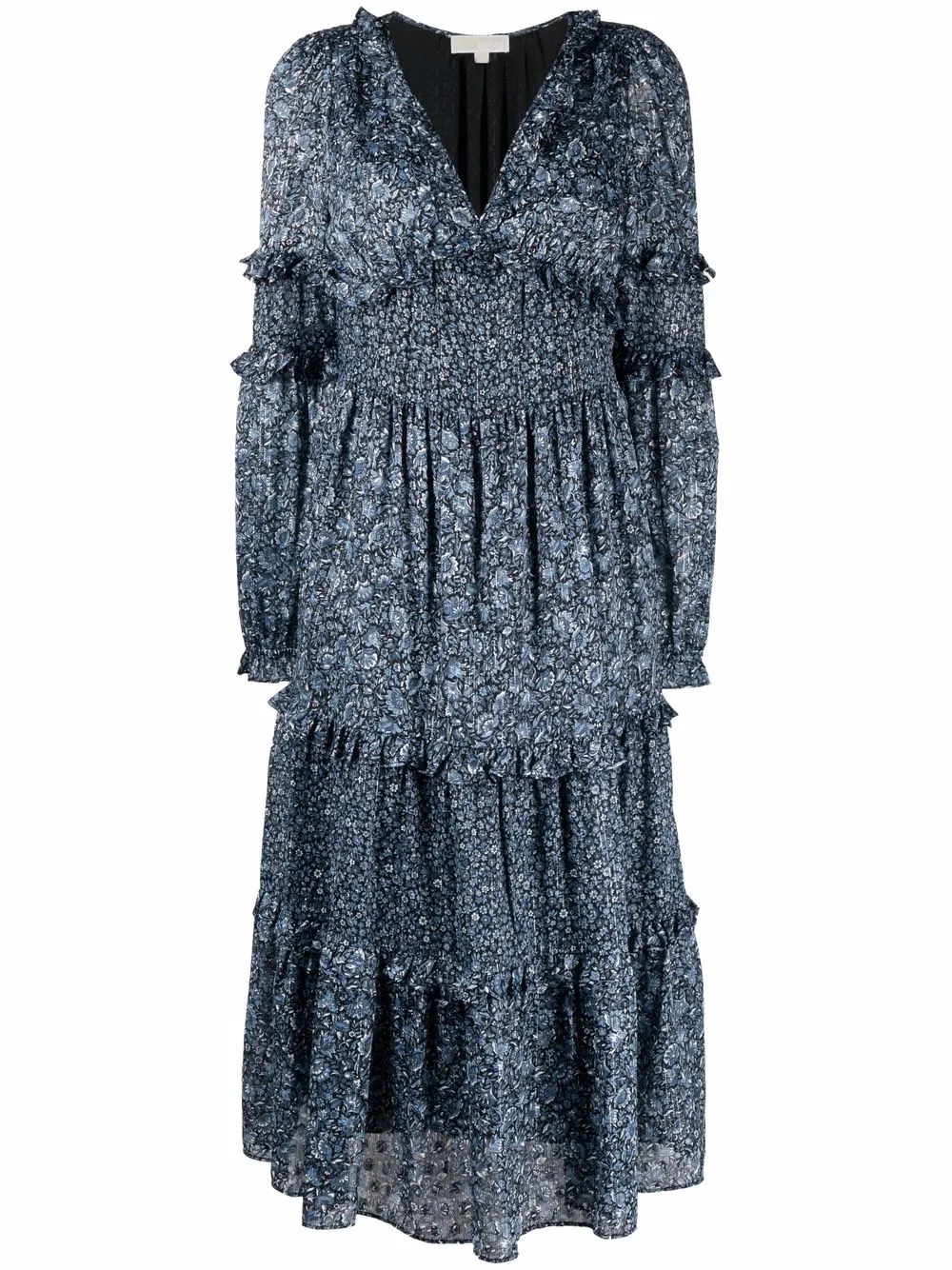 Ярусное платье миди с цветочным принтом Michael Michael Kors, синий
Ярусное платье миди с цветочным принтом Michael Michael Kors, синий