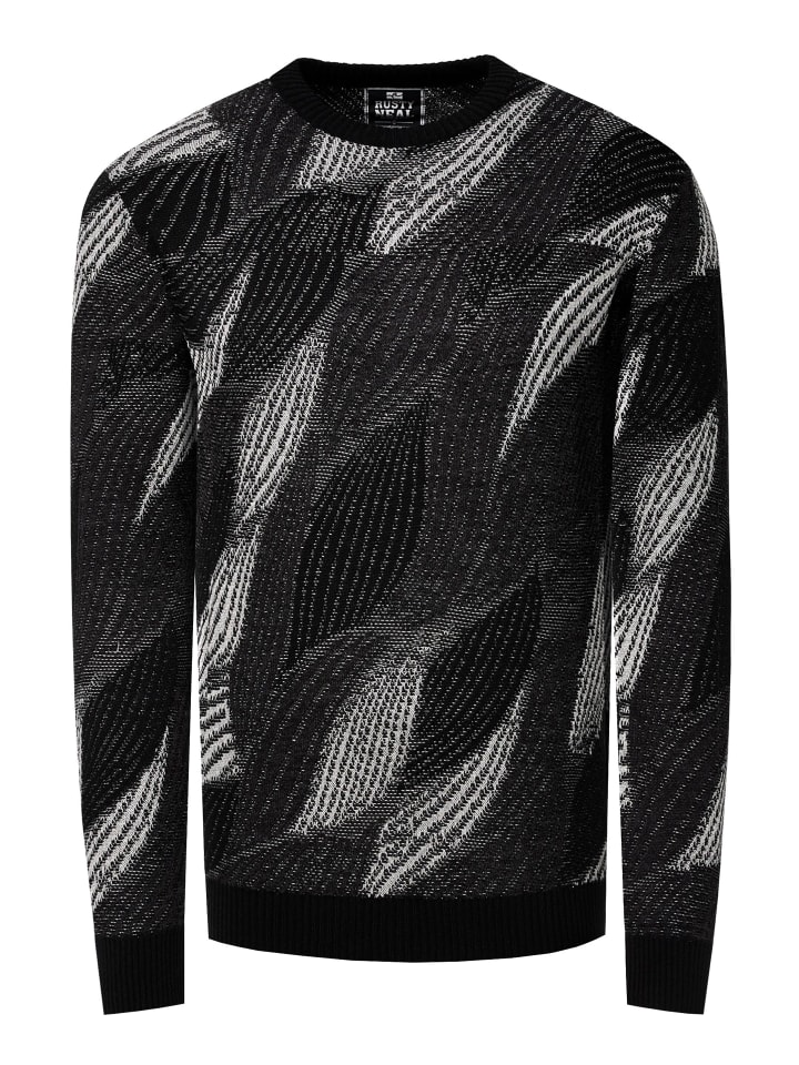 Тонкий трикотажный свитер с круглым вырезом и волнистым узором черного цвета Rusty Neal
Тонкий трикотажный свитер с круглым вырезом и волнистым узором черного цвета Rusty Neal