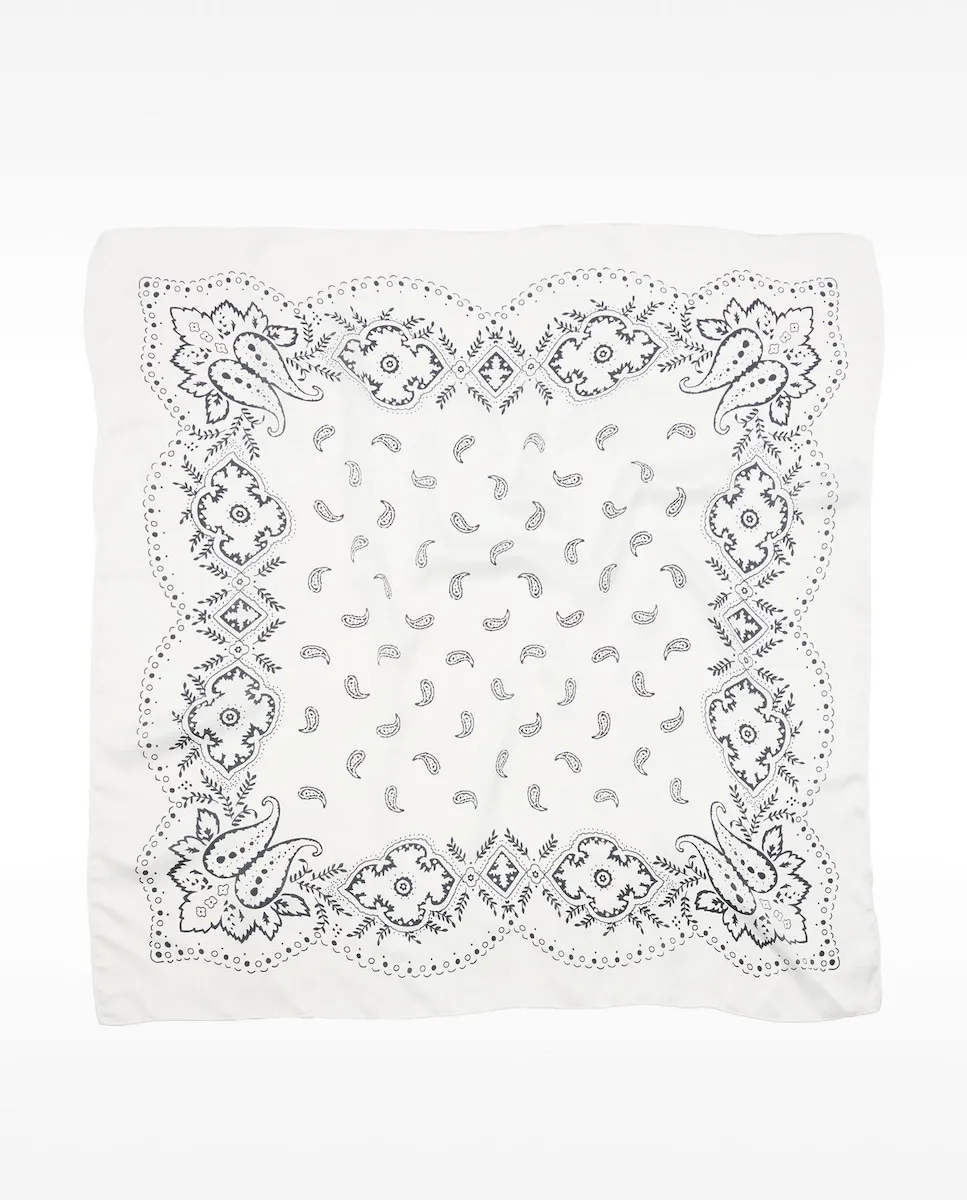 Платок с узором пейсли Parfois, белый 
Платок с узором пейсли Parfois, белый
