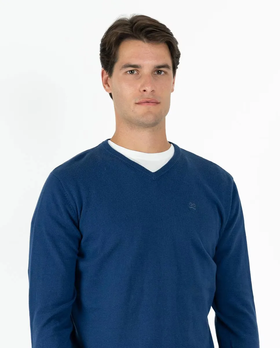Мужской хлопковый свитер с V-образным вырезом Makarthy, темно-синий
Мужской хлопковый свитер с V-образным вырезом Makarthy, темно-синий