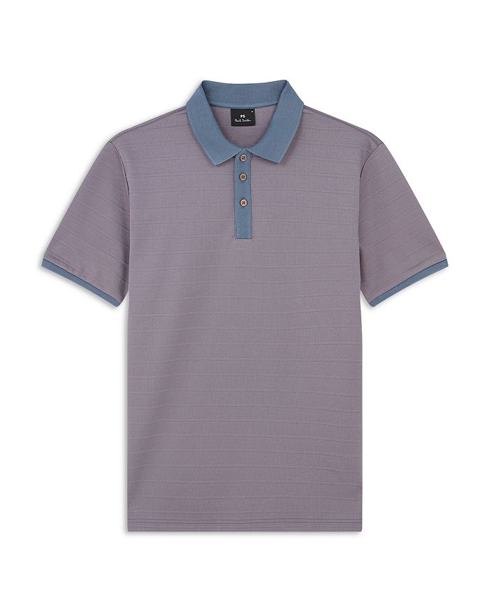 Тонкая полоска короткий рукав поло PS Paul Smith, серый 
Тонкая полоска короткий рукав поло PS Paul Smith, серый