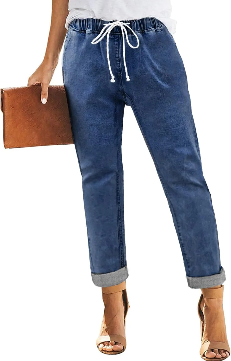 Addkaka Женские джинсы-джоггеры с эластичным поясом и шнурком
Addkaka Женские джинсы-джоггеры с эластичным поясом и шнурком