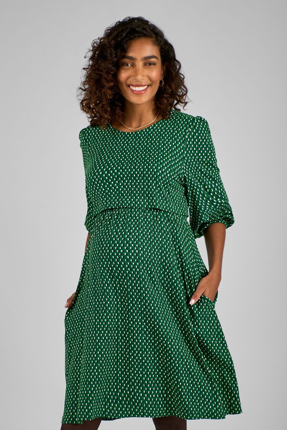 Двухслойное платье для беременных и кормящих мам Jojo Maman Bébé, зеленый
Двухслойное платье для беременных и кормящих мам Jojo Maman Bébé, зеленый