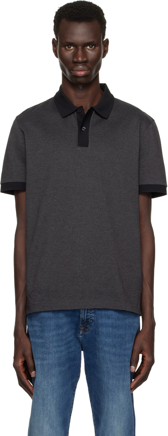 Поло из серого хлопка с микро-узором BOSS
Поло из серого хлопка с микро-узором BOSS