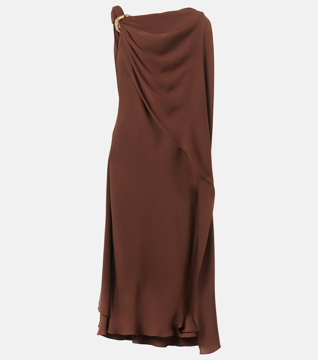 Платье миди из атласа с драпировкой и открытой спиной Gucci, Chocolate Truffle
Платье миди из атласа с драпировкой и открытой спиной Gucci, Chocolate Truffle