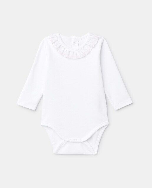 Детское боди с длинными рукавами и кружевным воротником Cotton Juice, белый
Детское боди с длинными рукавами и кружевным воротником Cotton Juice, белый