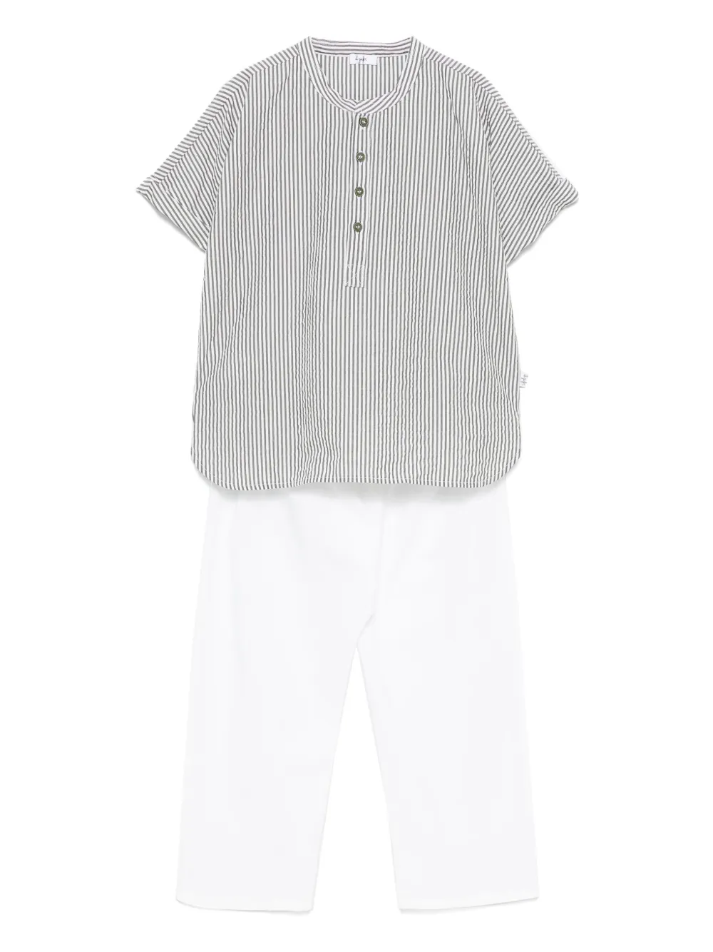 Комплект из полосатой рубашки и брюк Il Gufo, белый
Комплект из полосатой рубашки и брюк Il Gufo, белый