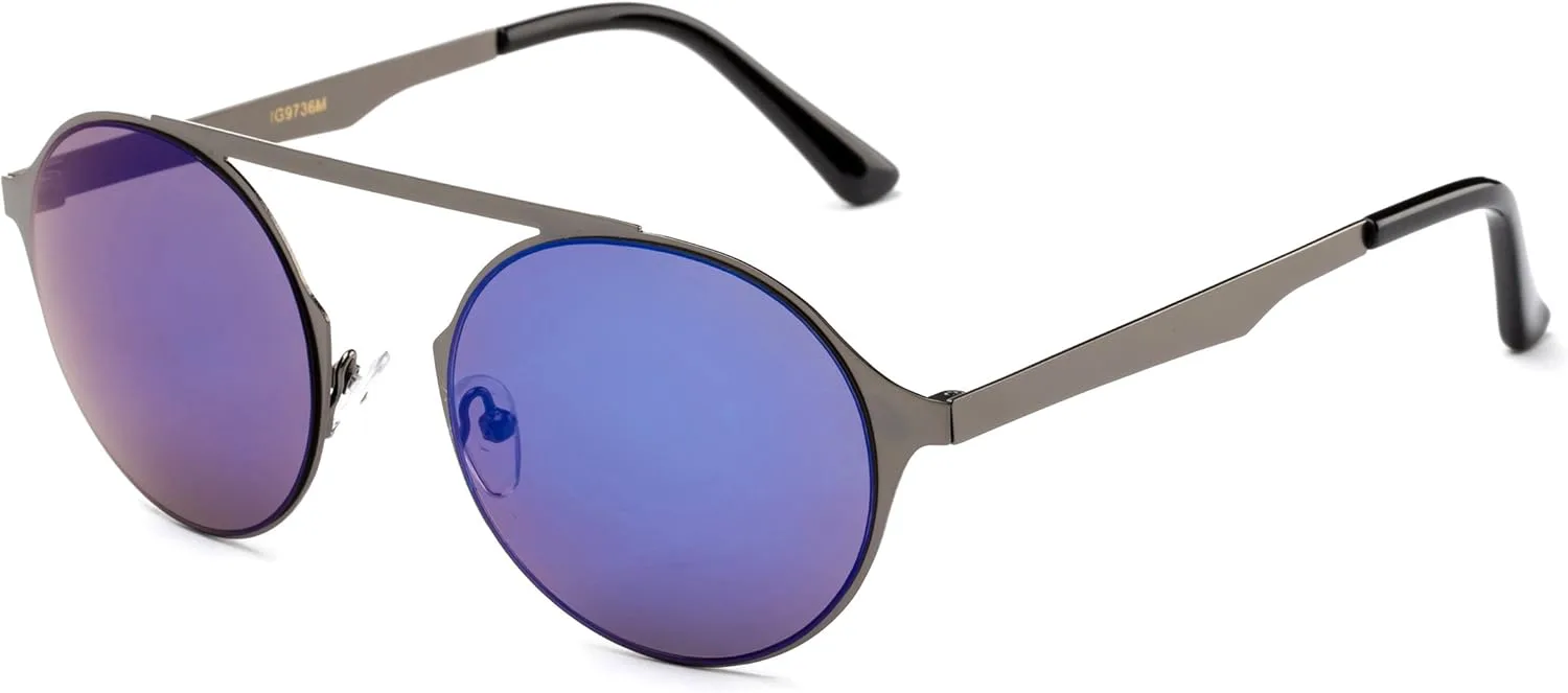 Солнцезащитные очки Newbee Fashion "Antonella" в стиле Erika с плоской металлической оправой и линзами Flash Lens Newbee Fashion Sunglasses, Gunmetal/Blue
Солнцезащитные очки Newbee Fashion "Antonella" в стиле Erika с плоской металлической оправой и линзами Flash Lens Newbee Fashion Sunglasses, Gunmetal/Blue