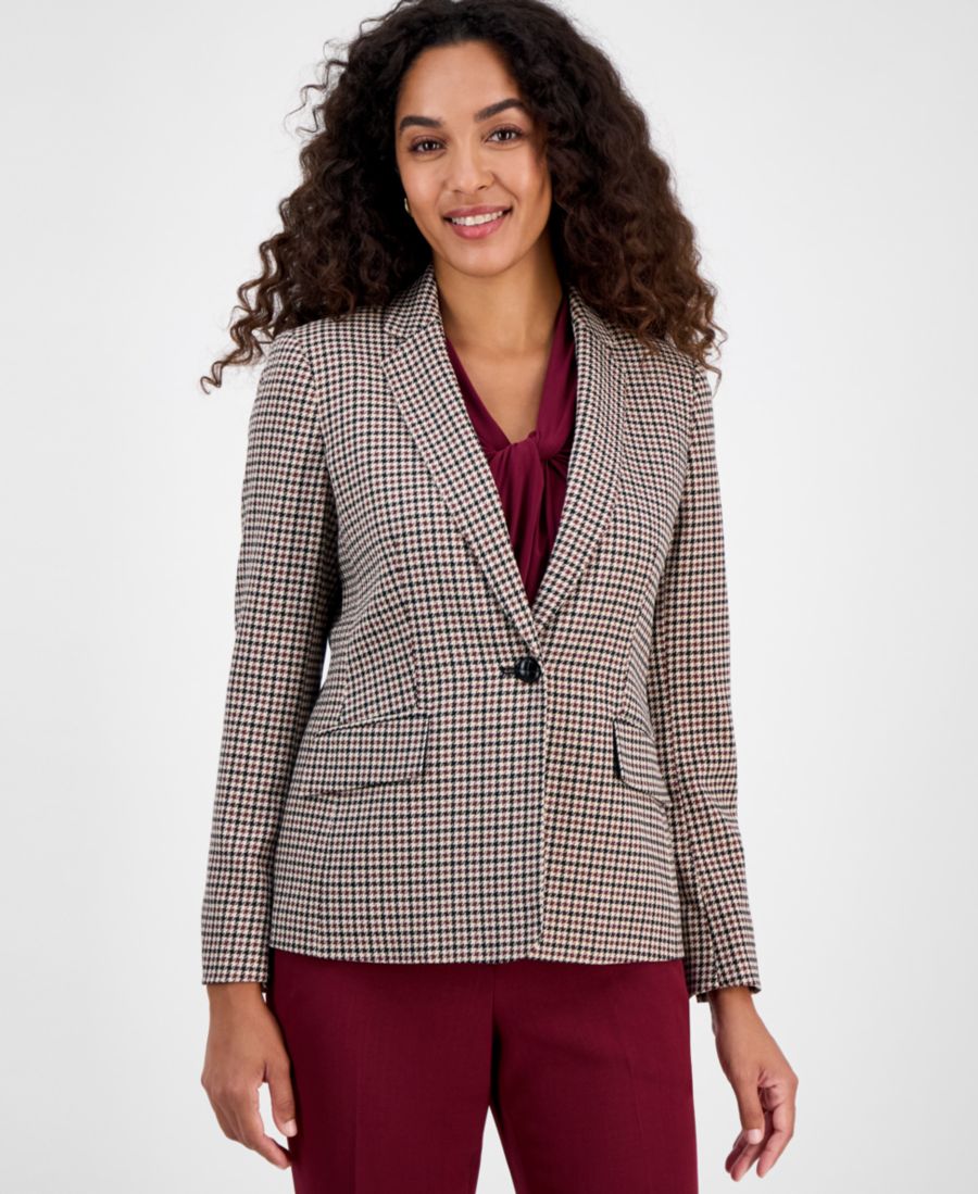 Женский однобортный жакет в клетку гусиная лапка Kasper, Toffee Multi
Женский однобортный жакет в клетку гусиная лапка Kasper, Toffee Multi