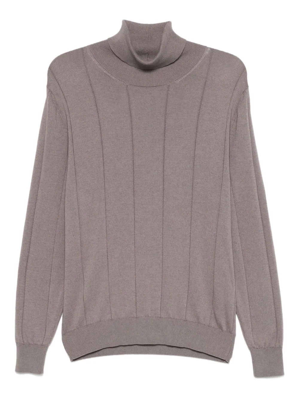 Свитер в рубчик с высоким воротником Eleventy, серый 
Свитер в рубчик с высоким воротником Eleventy, серый