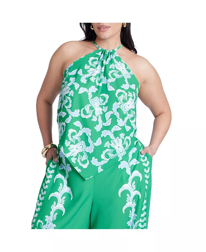 Женский топ-халтер с принтом ELOQUII, синий
Женский топ-халтер с принтом ELOQUII, синий