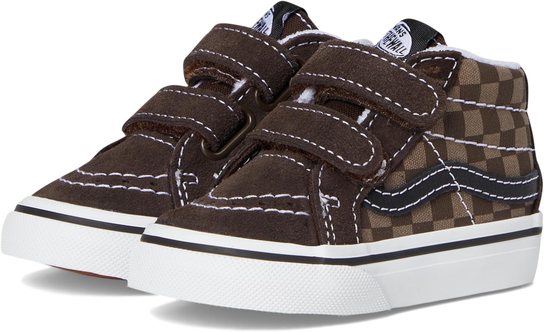 Кроссовки Vans Kids Toddler Sk8-Mid Reissue V, цвет Tonal Check Brown 
Кроссовки Vans Kids Toddler Sk8-Mid Reissue V, цвет Tonal Check Brown