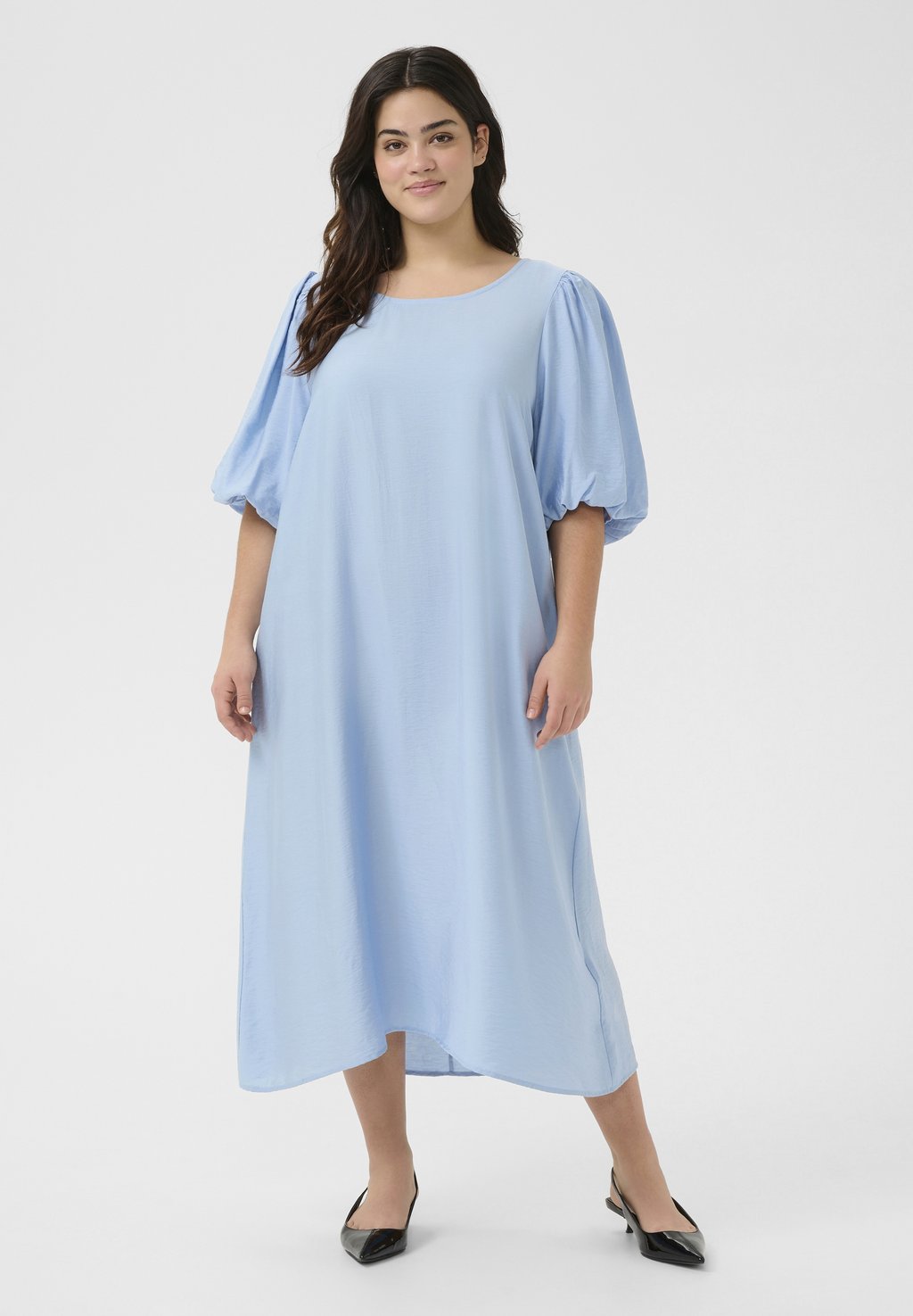 Повседневное платье PICO SOLID Kaffe Curve, светло-голубой 
Повседневное платье PICO SOLID Kaffe Curve, светло-голубой