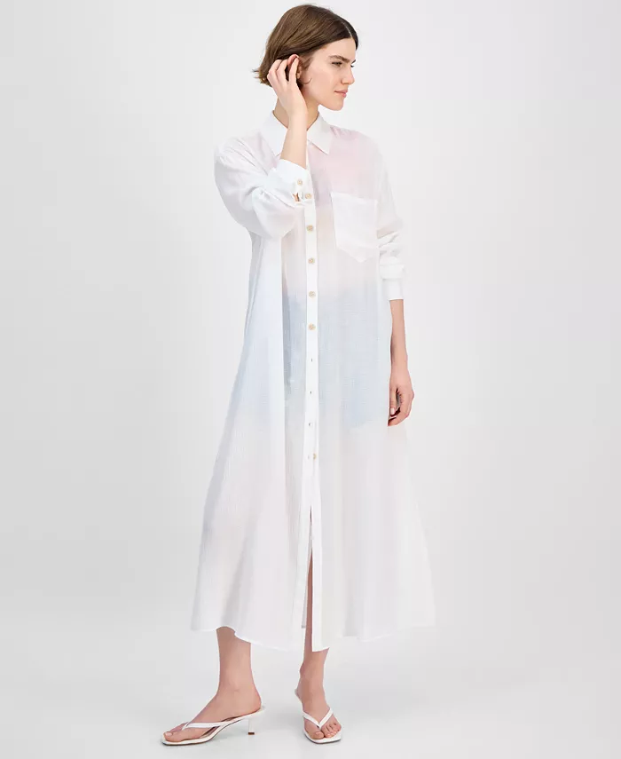 Женская оверсайз рубашка на пуговицах с длинным рукавом Bar III, белый
Женская оверсайз рубашка на пуговицах с длинным рукавом Bar III, белый