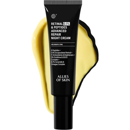 Ночной восстанавливающий крем Retinal 0,1% Peptides Allies Of Skin
Ночной восстанавливающий крем Retinal 0,1% Peptides Allies Of Skin