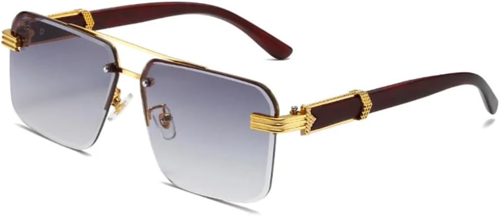 Солнцезащитные очки с защитой от УФ-излучения UV400 | Без оправы, в стиле панк, с разноцветными линзами | Для женщин и мужчин, для занятий спортом на открытом воздухе и вождения DSVIGF, Gold-gray
Солнцезащитные очки с защитой от УФ-излучения UV400 | Без оправы, в стиле панк, с разноцветными линзами | Для женщин и мужчин, для занятий спортом на открытом воздухе и вождения DSVIGF, Gold-gray