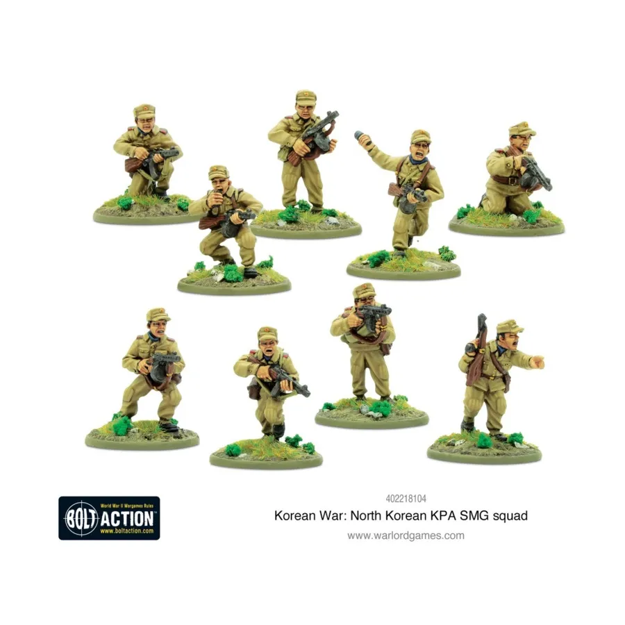 Северокорейский отряд пистолет-пулеметов КНА, Bolt Action - Korean War (28mm)
Северокорейский отряд пистолет-пулеметов КНА, Bolt Action - Korean War (28mm)