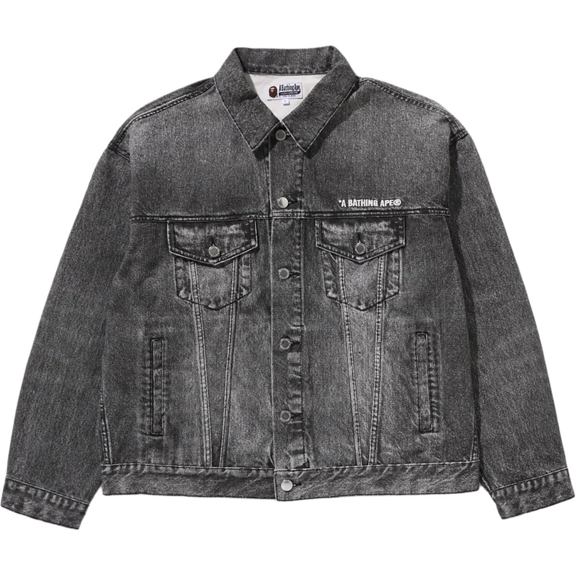 A BATHING APE Фальшивая принтованная джинсовая куртка Bape, Black
A BATHING APE Фальшивая принтованная джинсовая куртка Bape, Black