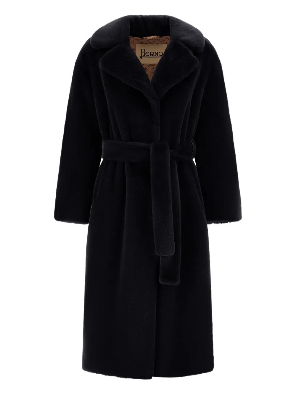 Однобортное пальто с поясом Herno, черный
Однобортное пальто с поясом Herno, черный
