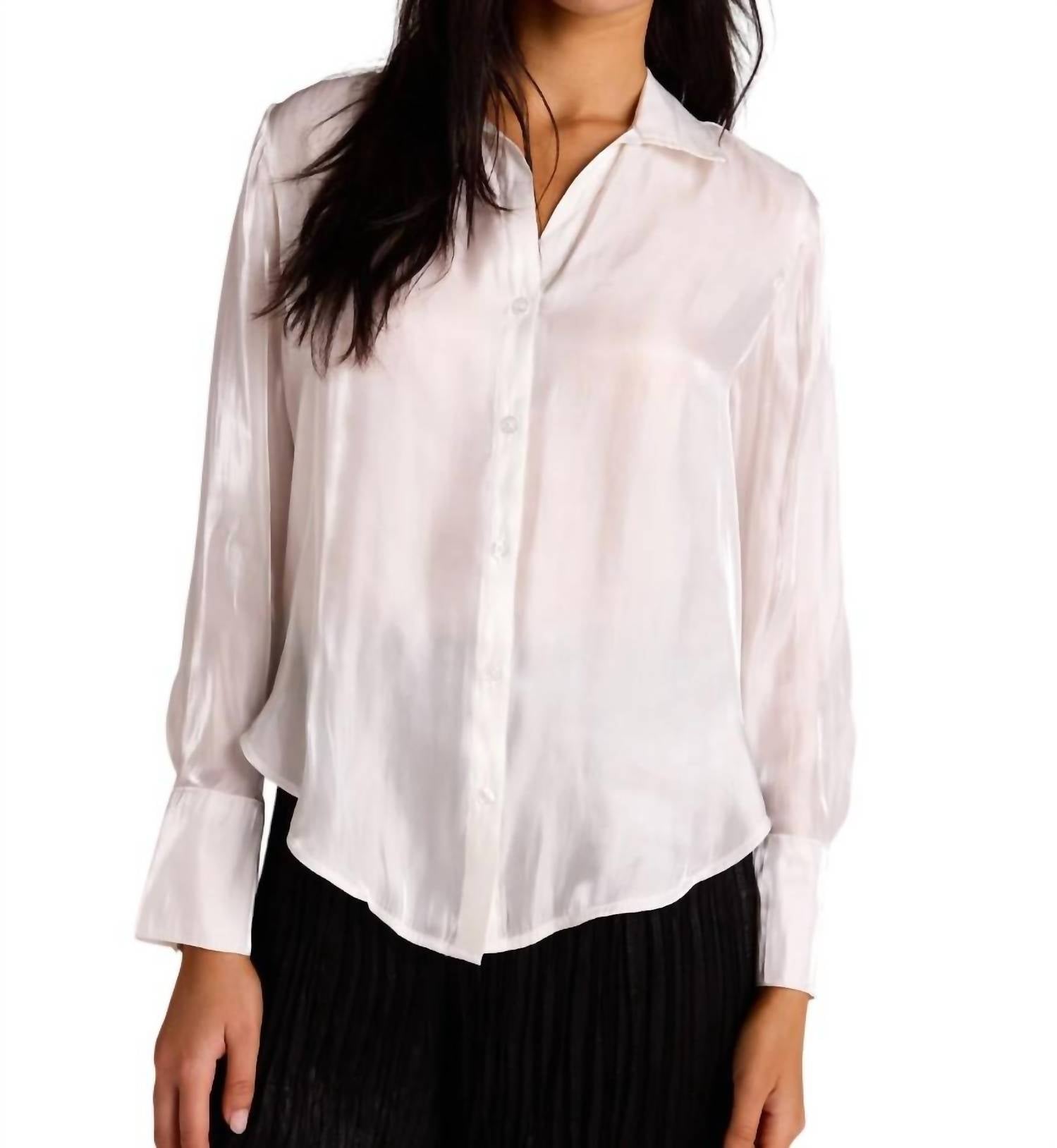 Рубашка с застежкой на пуговицы белого цвета с мерцающим блеском Bella Dahl 
Рубашка с застежкой на пуговицы белого цвета с мерцающим блеском Bella Dahl