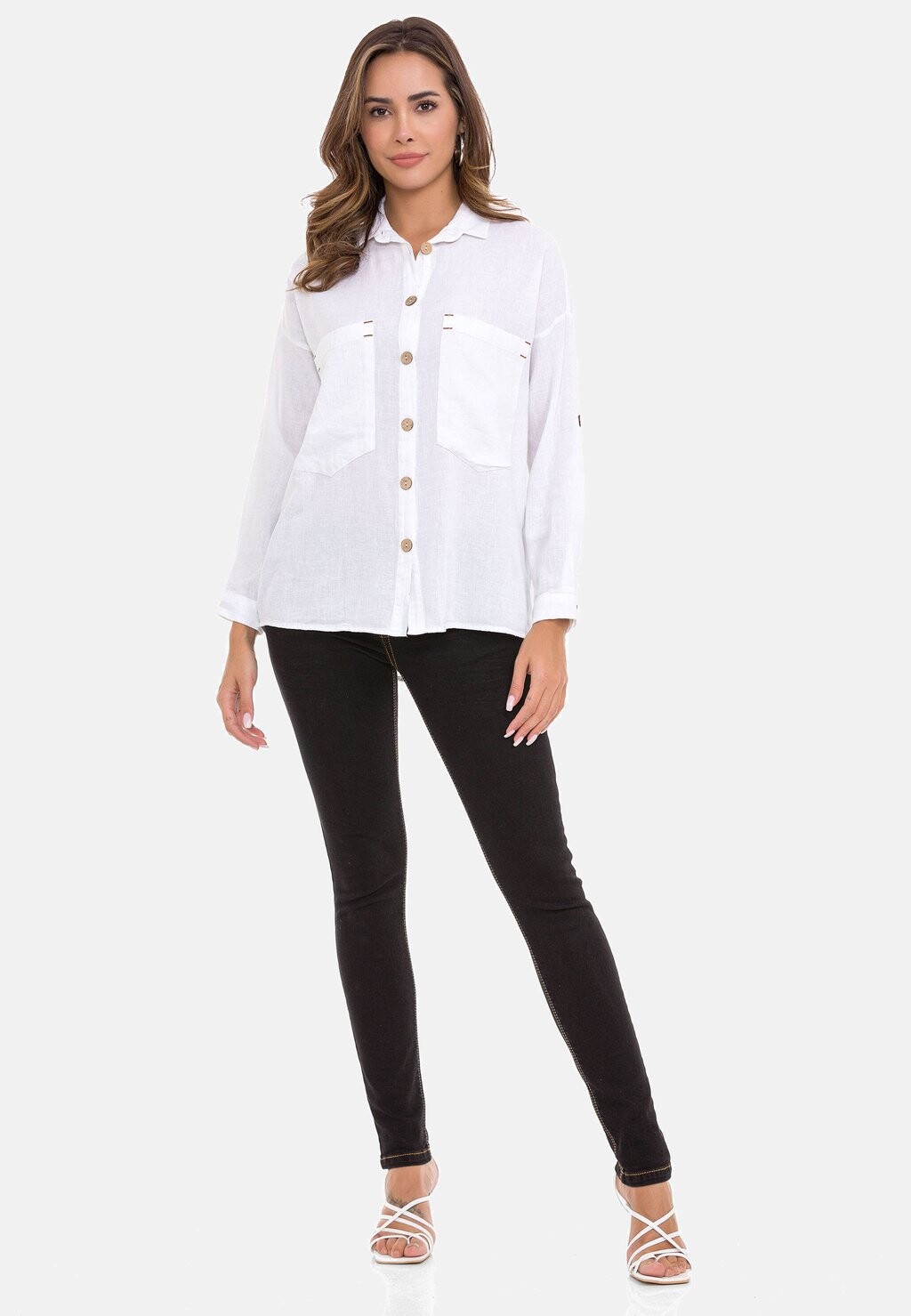 Блузка на пуговицах FREIZEIT Cipo & Baxx, белый
Блузка на пуговицах FREIZEIT Cipo & Baxx, белый