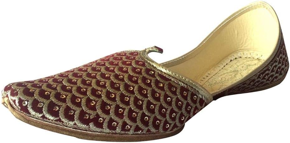 Мужские панджабские джутти Step n Style для шервани, мароновые с золотой вышивкой зари, формальные сандалии, этническая обувь
Мужские панджабские джутти Step n Style для шервани, мароновые с золотой вышивкой зари, формальные сандалии, этническая обувь