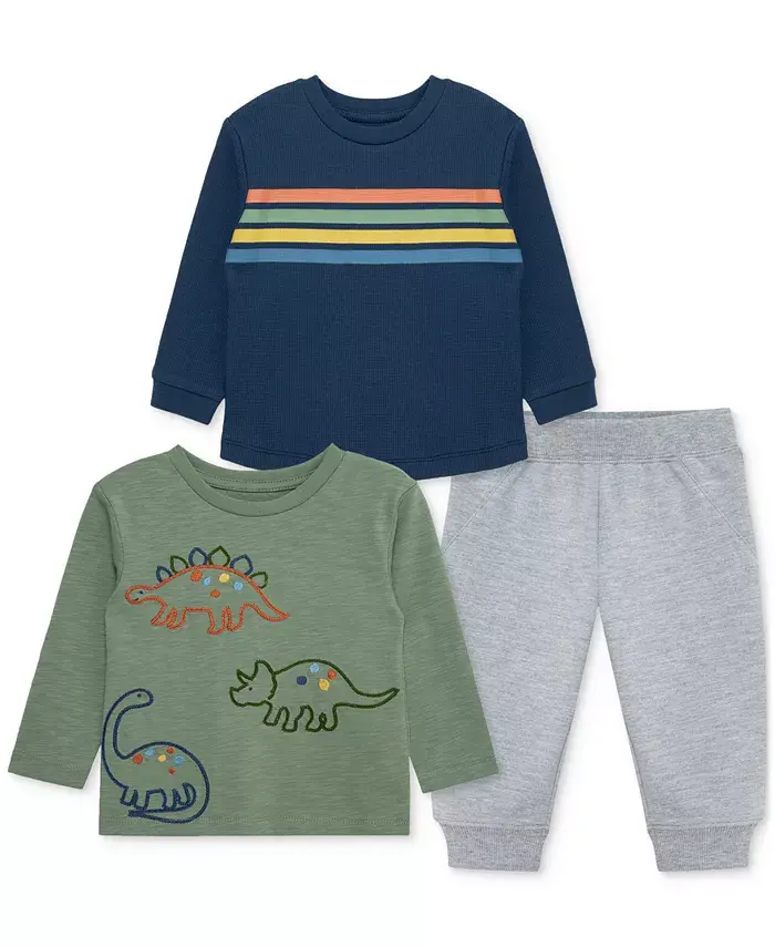 Футболки с динозаврами и спортивные штаны для мальчиков, комплект из 3 предметов Little Me, синий
Футболки с динозаврами и спортивные штаны для мальчиков, комплект из 3 предметов Little Me, синий