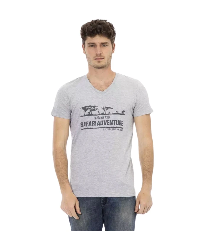Стильная футболка с V-образным вырезом Trussardi, серый
Стильная футболка с V-образным вырезом Trussardi, серый