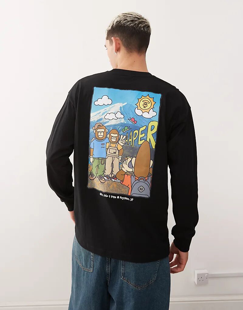 Футболка свободного кроя с длинными рукавами Aape by A Bathing Ape черного цвета с принтом гор на спине
Футболка свободного кроя с длинными рукавами Aape by A Bathing Ape черного цвета с принтом гор на спине