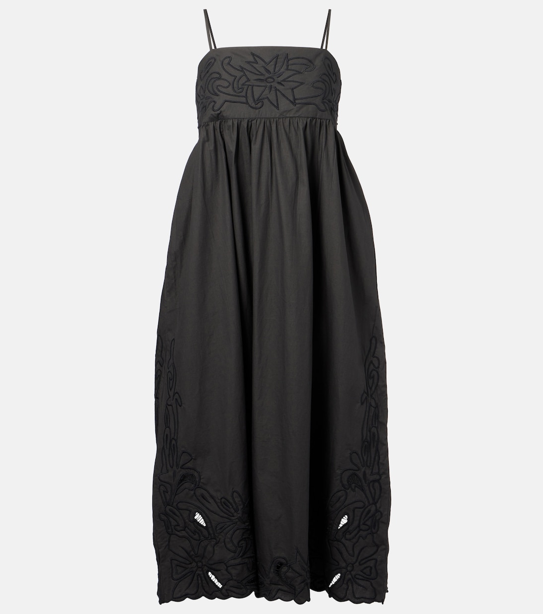 Мини-платье из хлопка с цветочной вышивкой Juliet Dunn, черный 
Мини-платье из хлопка с цветочной вышивкой Juliet Dunn, черный