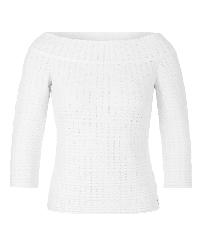 Структурированный пуловер «Кармен»: переосмысление вместе Marc Cain, белый
Структурированный пуловер «Кармен»: переосмысление вместе Marc Cain, белый