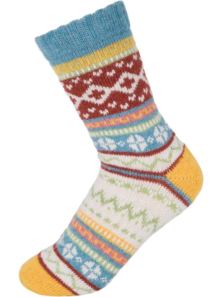 Носки styleBREAKER Stricksocken mit Norweger Muster, цвет Hellblau-Curry 
Носки styleBREAKER Stricksocken mit Norweger Muster, цвет Hellblau-Curry