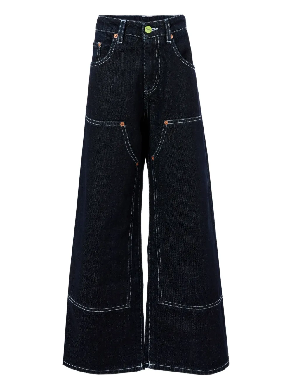 Широкие джинсы с контрастной строчкой Barrow kids, синий 
Широкие джинсы с контрастной строчкой Barrow kids, синий