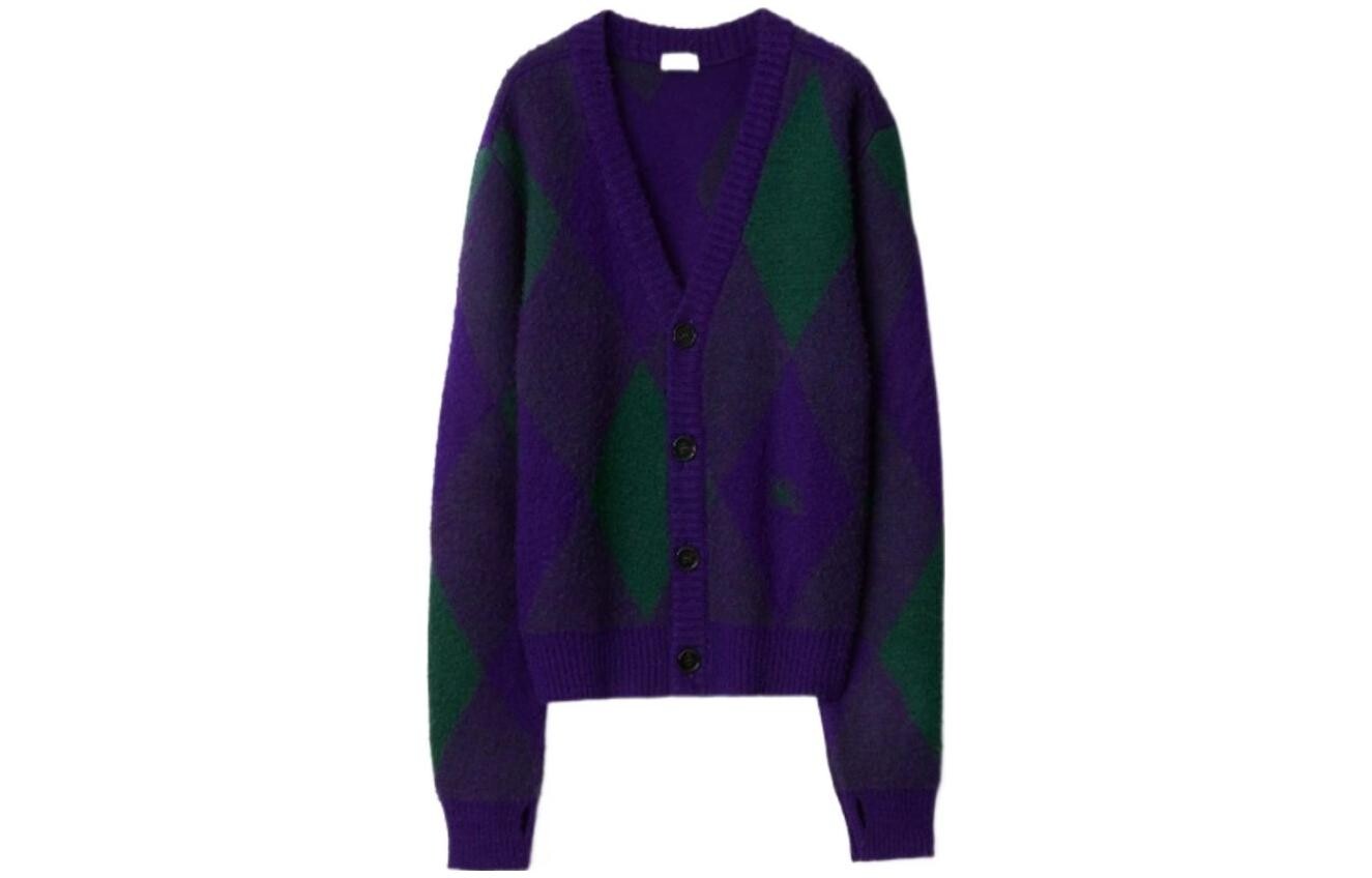 Кардиган мужской Burberry трикотажная, фиолетовый 
Кардиган мужской Burberry трикотажная, фиолетовый