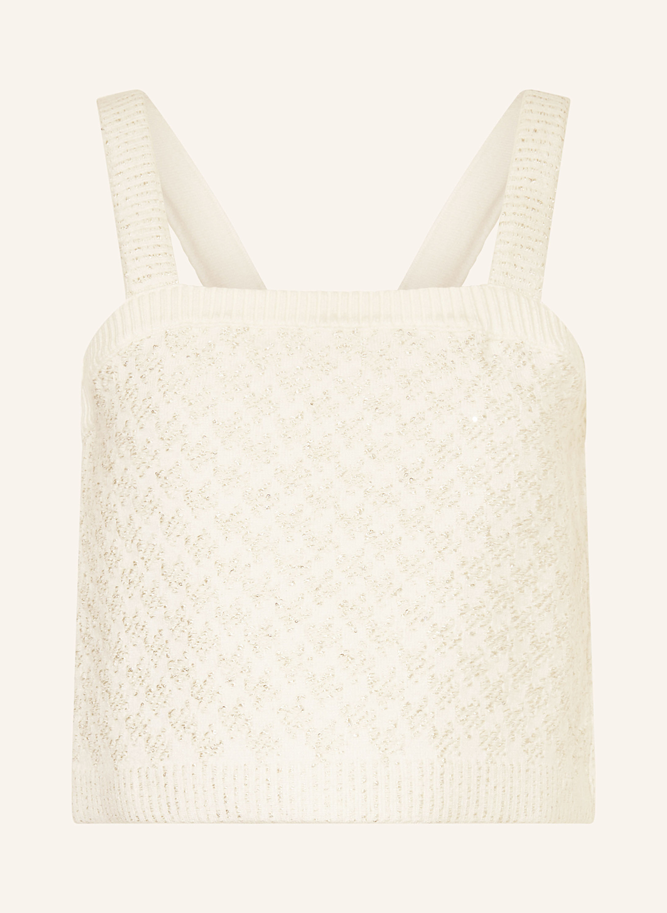 Вязаный топ с пайетками Maje, экрю 
Вязаный топ с пайетками Maje, экрю