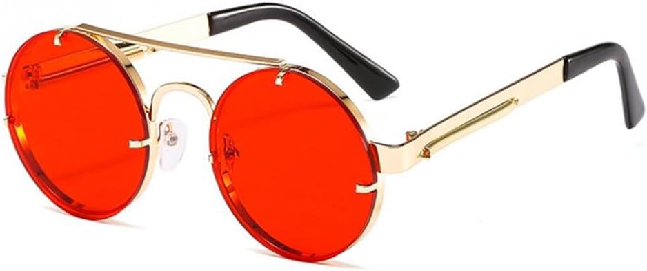 Винтажные круглые солнцезащитные очки в стиле стимпанк для мужчин и женщин, ретро-металлические с двойными линзами, модные солнцезащитные очки с защитой от УФ-излучения UV400 TYUVIVO, Gold Red
Винтажные круглые солнцезащитные очки в стиле стимпанк для мужчин и женщин, ретро-металлические с двойными линзами, модные солнцезащитные очки с защитой от УФ-излучения UV400 TYUVIVO, Gold Red