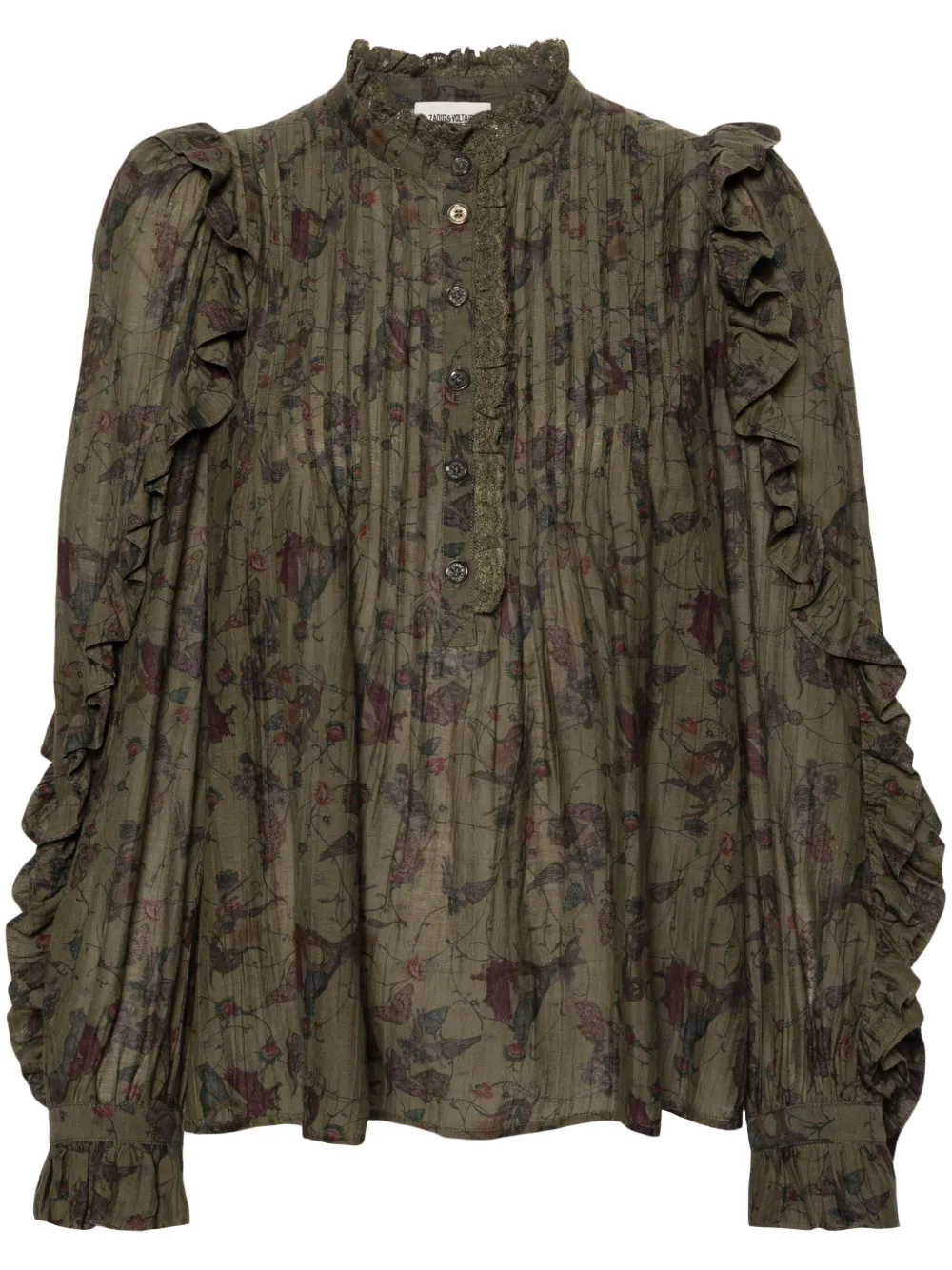 Блузка Timmy с оборками Zadig&Voltaire, зеленый 
Блузка Timmy с оборками Zadig&Voltaire, зеленый