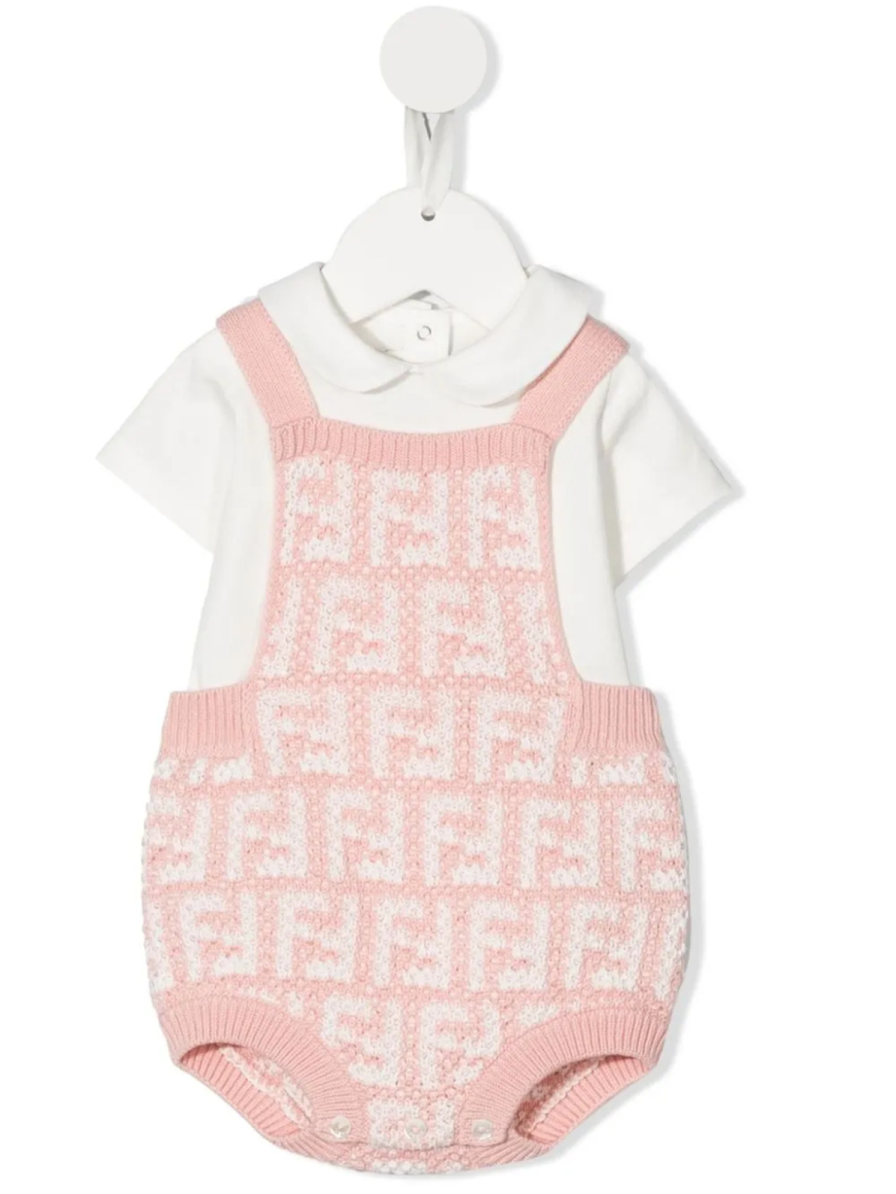 Ромпер с логотипом FF Fendi Kids, розовый 
Ромпер с логотипом FF Fendi Kids, розовый