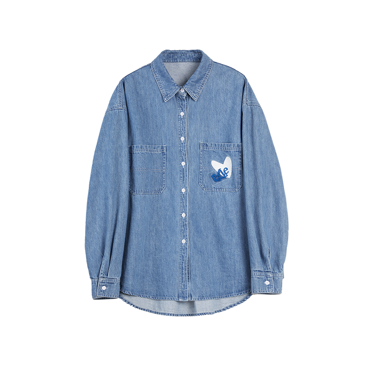 ELLE Рубашка Women's Blue Lapel Moderate Denim
ELLE Рубашка Women's Blue Lapel Moderate Denim