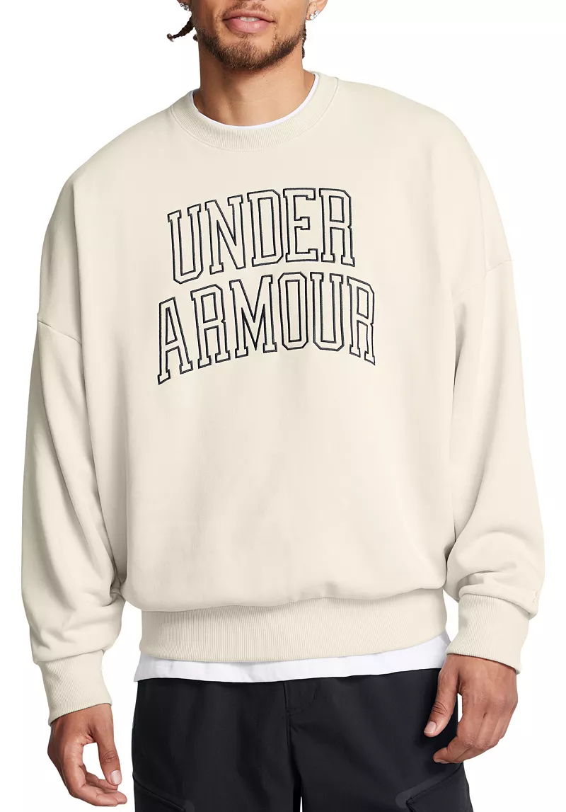 Мужской свободный свитшот Under Armour Icon Heavyweight French Terry, цвет Summit White/Black
Мужской свободный свитшот Under Armour Icon Heavyweight French Terry, цвет Summit White/Black