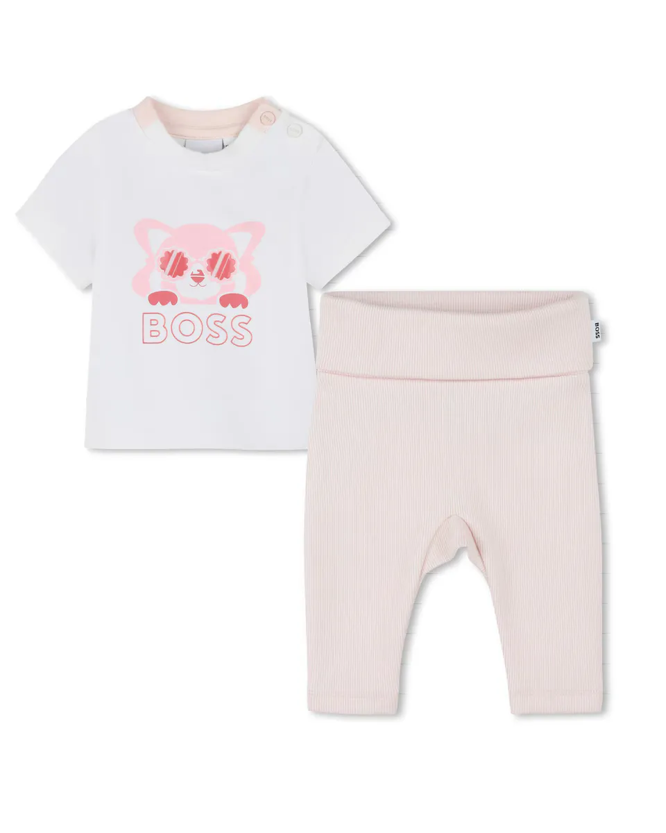 Комплект из футболки с коротким рукавом и леггинсов для малышки BOSS Kidswear, белый
Комплект из футболки с коротким рукавом и леггинсов для малышки BOSS Kidswear, белый
