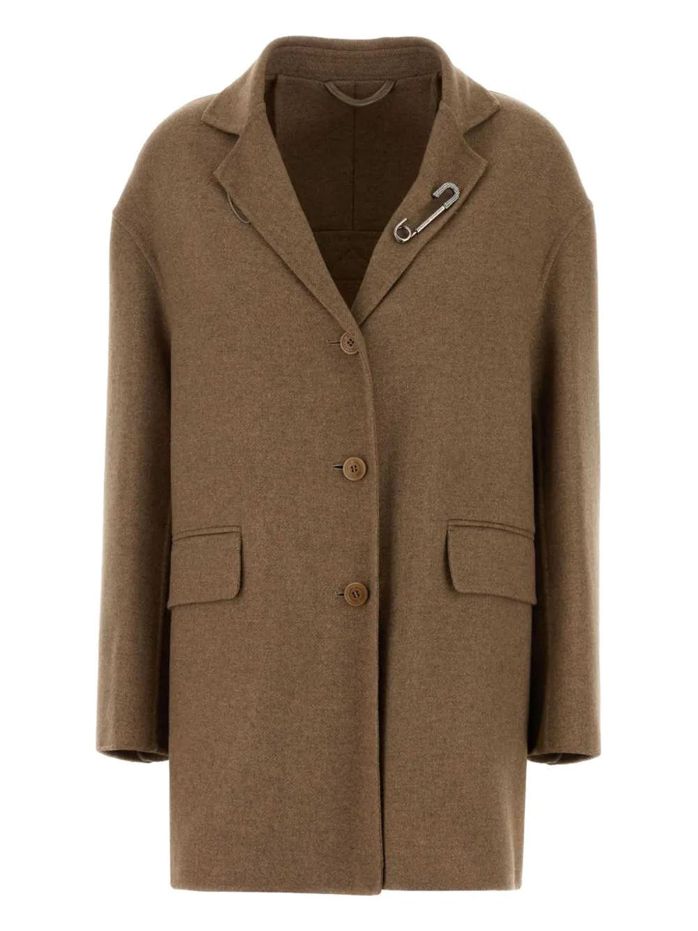 Однобортное пальто с декоративной булавкой Ermanno Scervino, коричневый
Однобортное пальто с декоративной булавкой Ermanno Scervino, коричневый